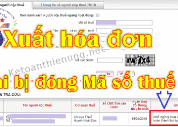 Xuất hóa đơn khi bị đóng Mã số thuế, cưỡng chế