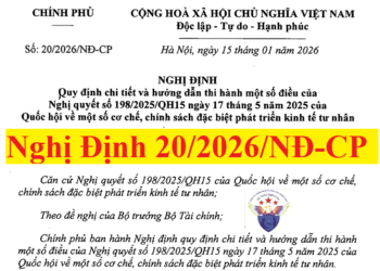 Nghị định 20/2026/NĐ-CP hướng dẫn Nghị quyết số 198/2025/QH15