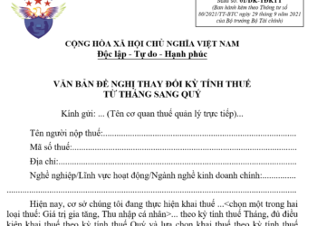 Mẫu chuyển đổi kỳ kê khai thuế GTGT từ tháng sang quý 2026 mới nhất