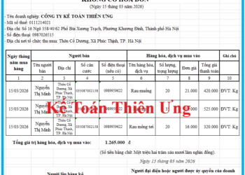 Mẫu bảng kê 02/TNDN mới nhất 2026 theo Thông tư 20/2026