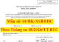 Tờ khai thuế TNCN Mẫu 01/XSBHĐC theo Thông tư 18