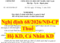 Nghị định 68/2026/NĐ-CP thuế đối với hộ, cá nhân kinh doanh