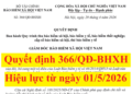 Quyết định 366/QĐ-BHXH quy trình thu BHXH, BHYT, BHTN