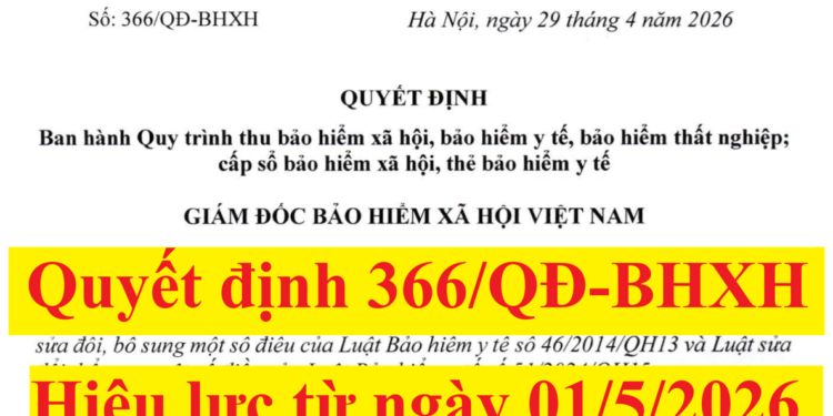 Quyết định 366/QĐ-BHXH quy trình thu BHXH, BHYT, BHTN