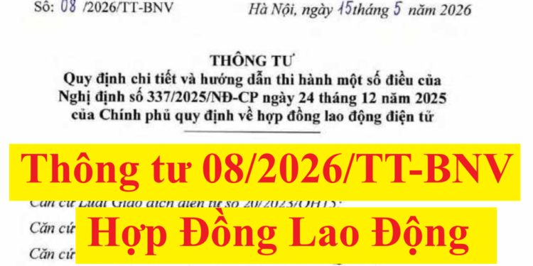 Thông tư 08/2026/TT-BNV hợp đồng lao động điện tử